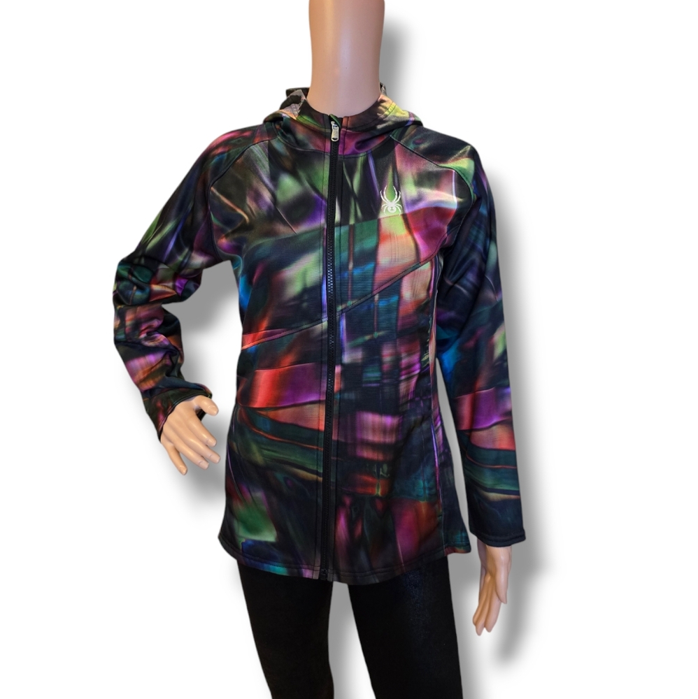SPYDER Youth Multicolored Ryze Spectra Fleece Hooded Jacket Unisex XL (18) - Picture 2 of 16